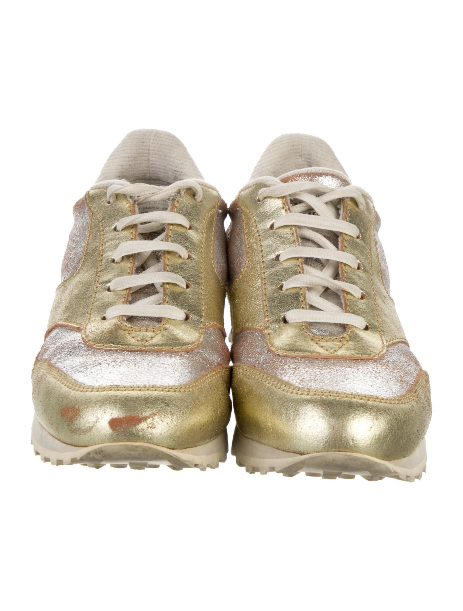 Marc Jacobs Leather Colorblock Pattern Sneakers